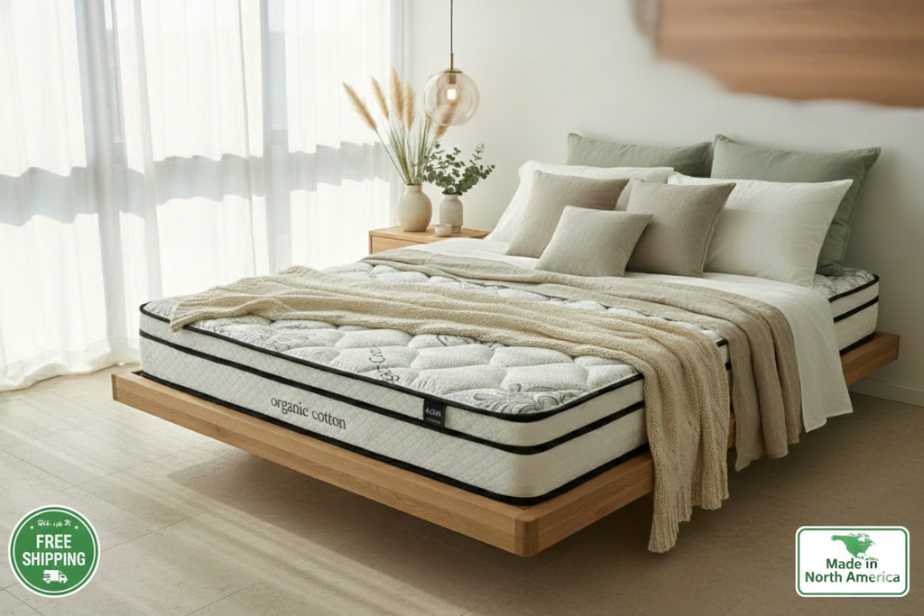 PureZee™ [Size] Mattress, Organic Bamboo Pillow Top, Chiropractic Back Support